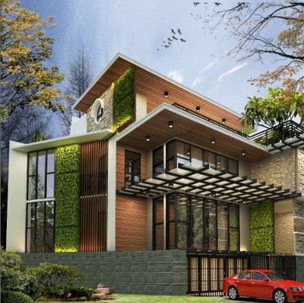 Desain Rumah Kotak 2 Lantai Simetri Yang Memukau dalam Kehidupan Modern